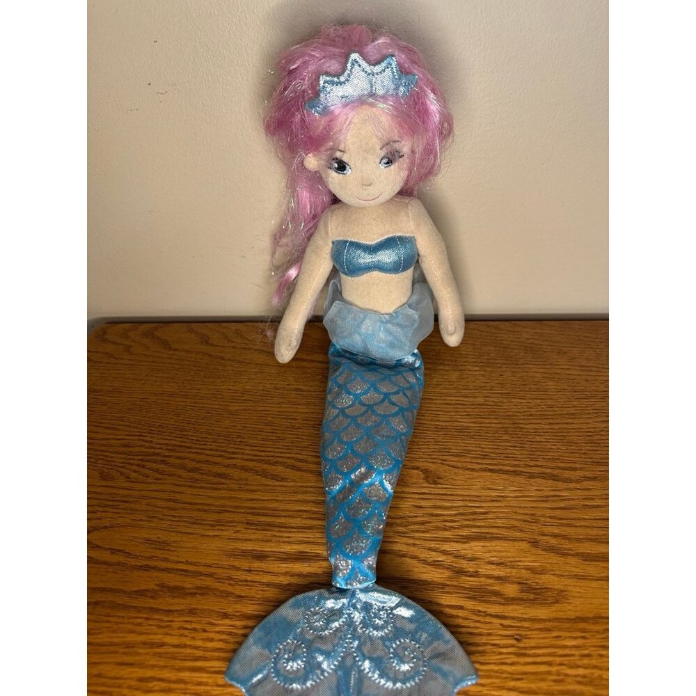 Aurora World Sea Sparkles Mermaid plush doll pink hair blue tail